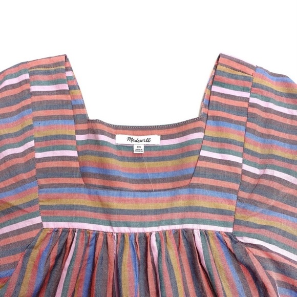 Madewell Butterfly Top in Rainbow Stripe in Pink New with Tags Style #L3049 - Picture 6 of 8